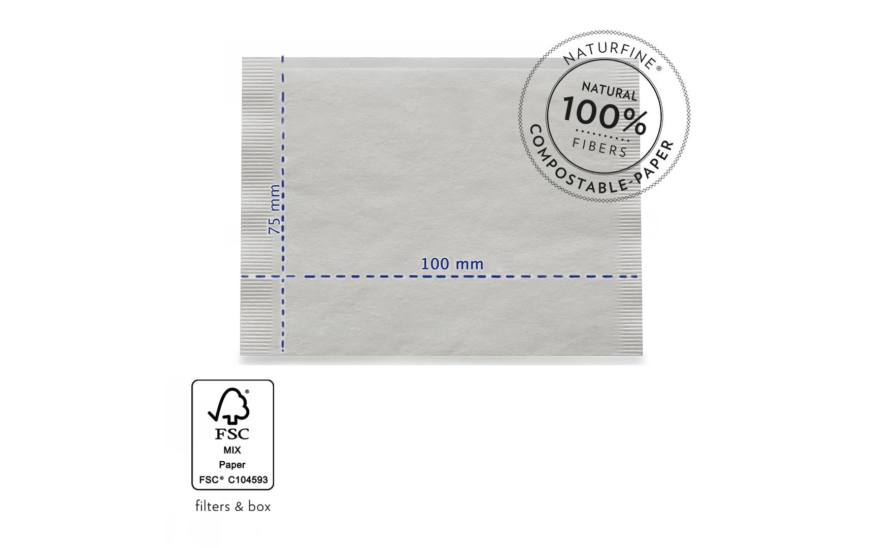 Finum Kaffeefilter (Einweg), Grösse 100, Papier (kompostierbar), Weiss