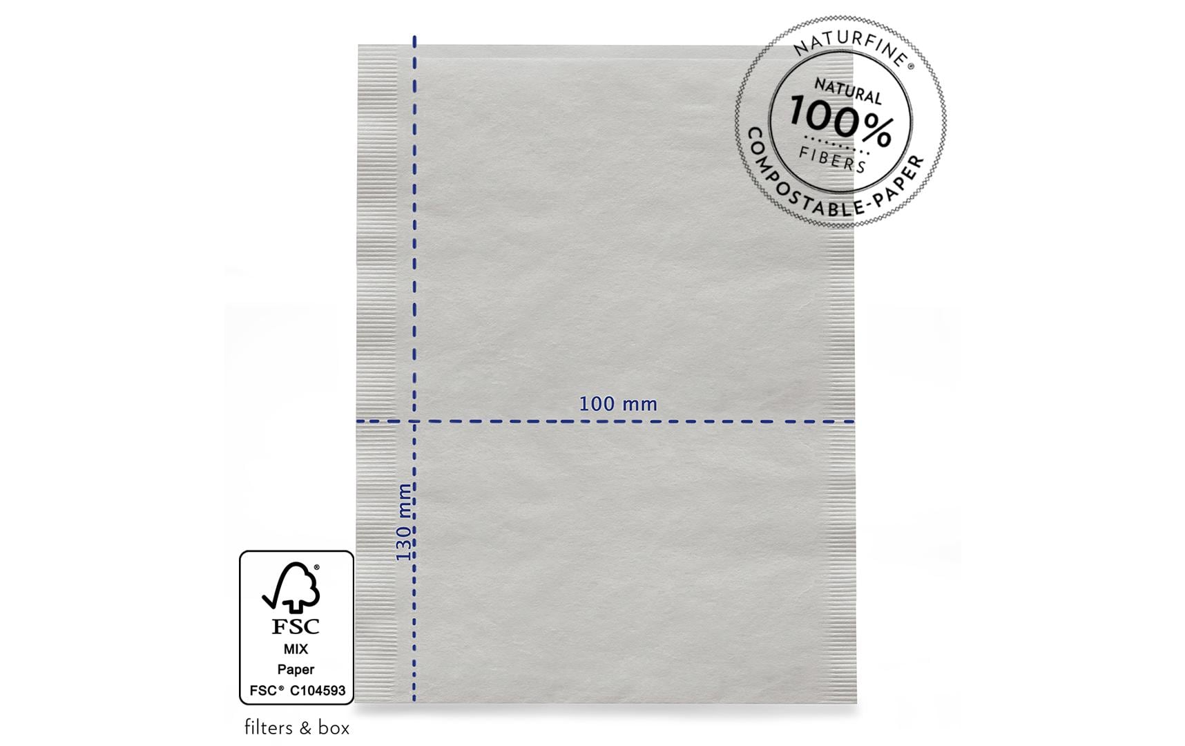 Finum Teefilter (Einweg) 60 Stk., Papier, rechteckig