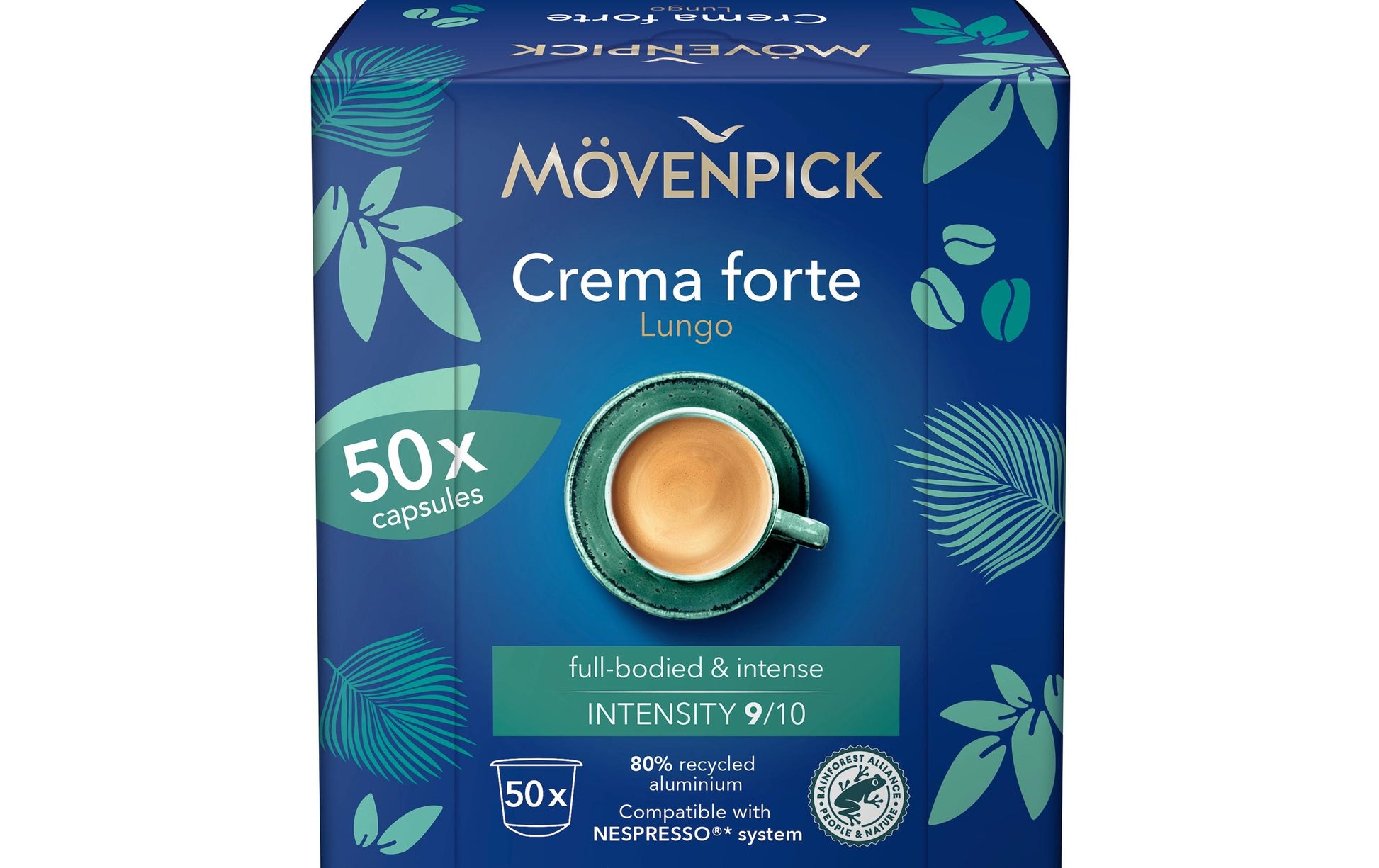 Mövenpick Crema Forte – Kapseln für Nespresso – Lungo, Intensität 9, Dunkle Schokolade, 50 Kapseln