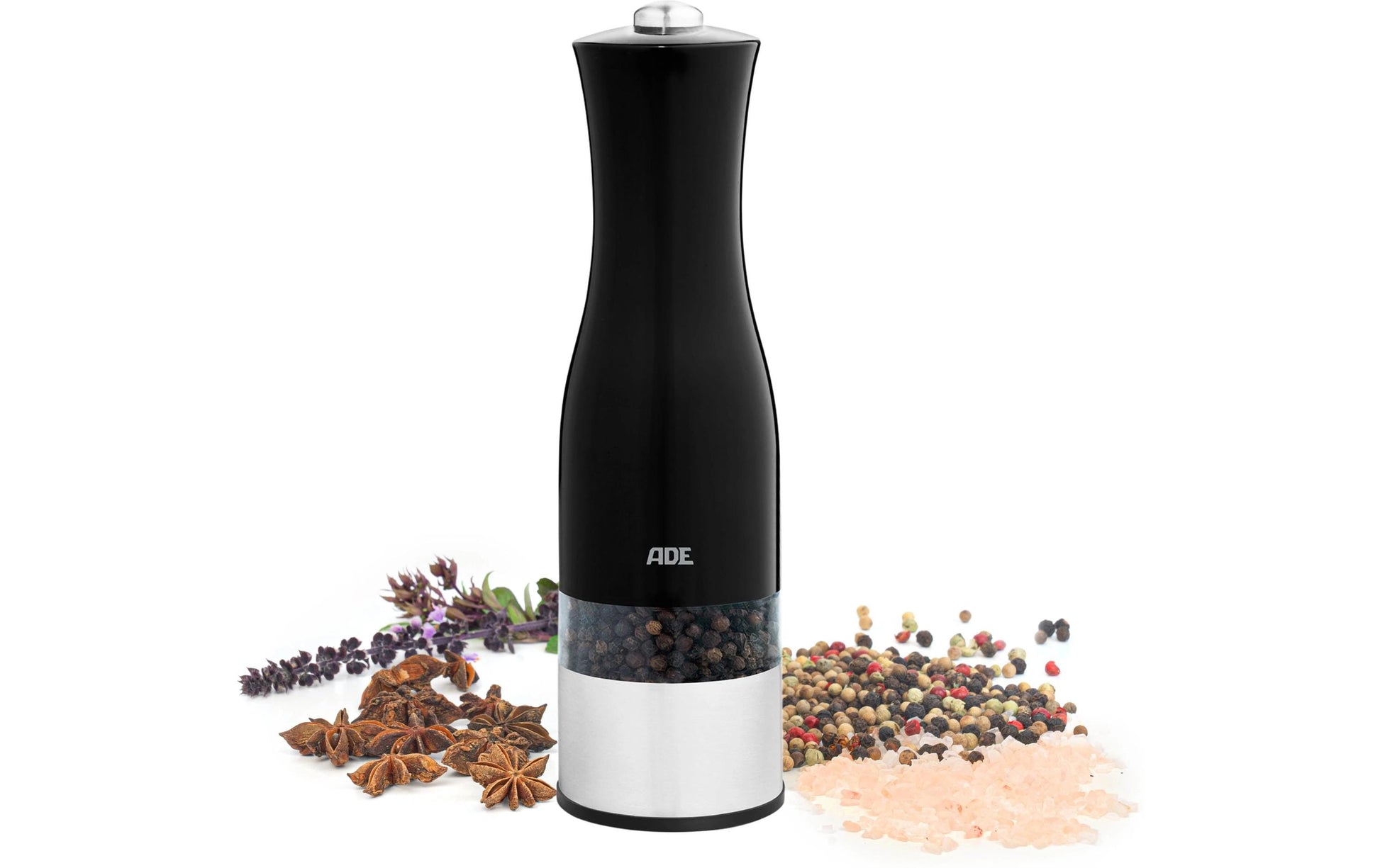 ADE Salz-/Pfeffermühle 20,5 cm, Keramik, Schwarz, batteriebetrieben