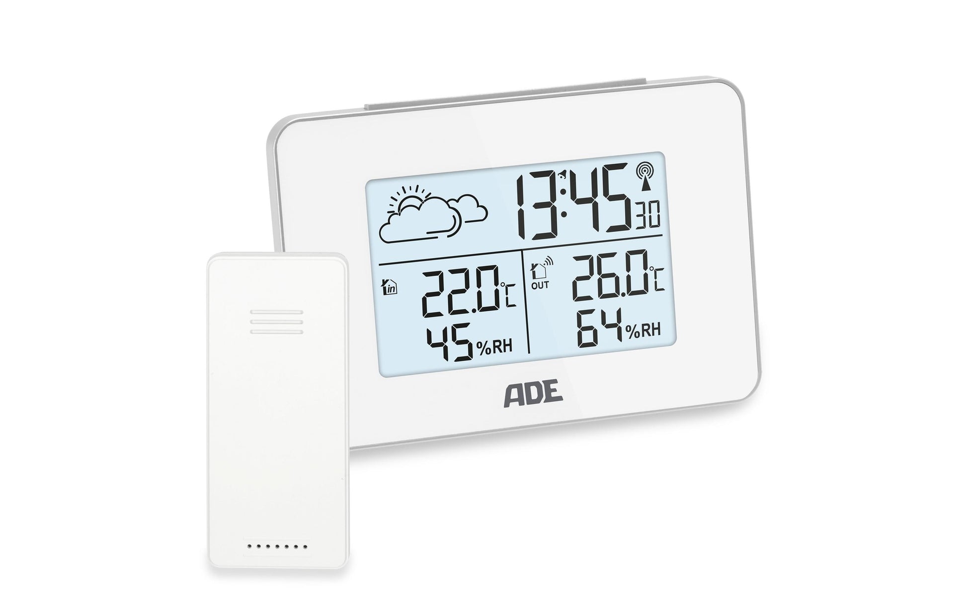 ADE WS2136-2 Temperatur-/Feuchtesensor – 433 MHz, −20–60 °C, 20–95 %, Innen/Aussen