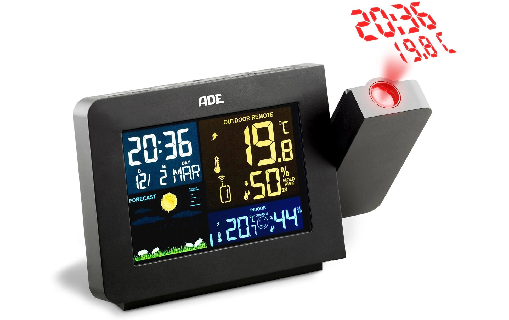 ADE WS1911 Temperatur-/Feuchtesensor – Kabellos, 0–50 °C, Innen/Aussen