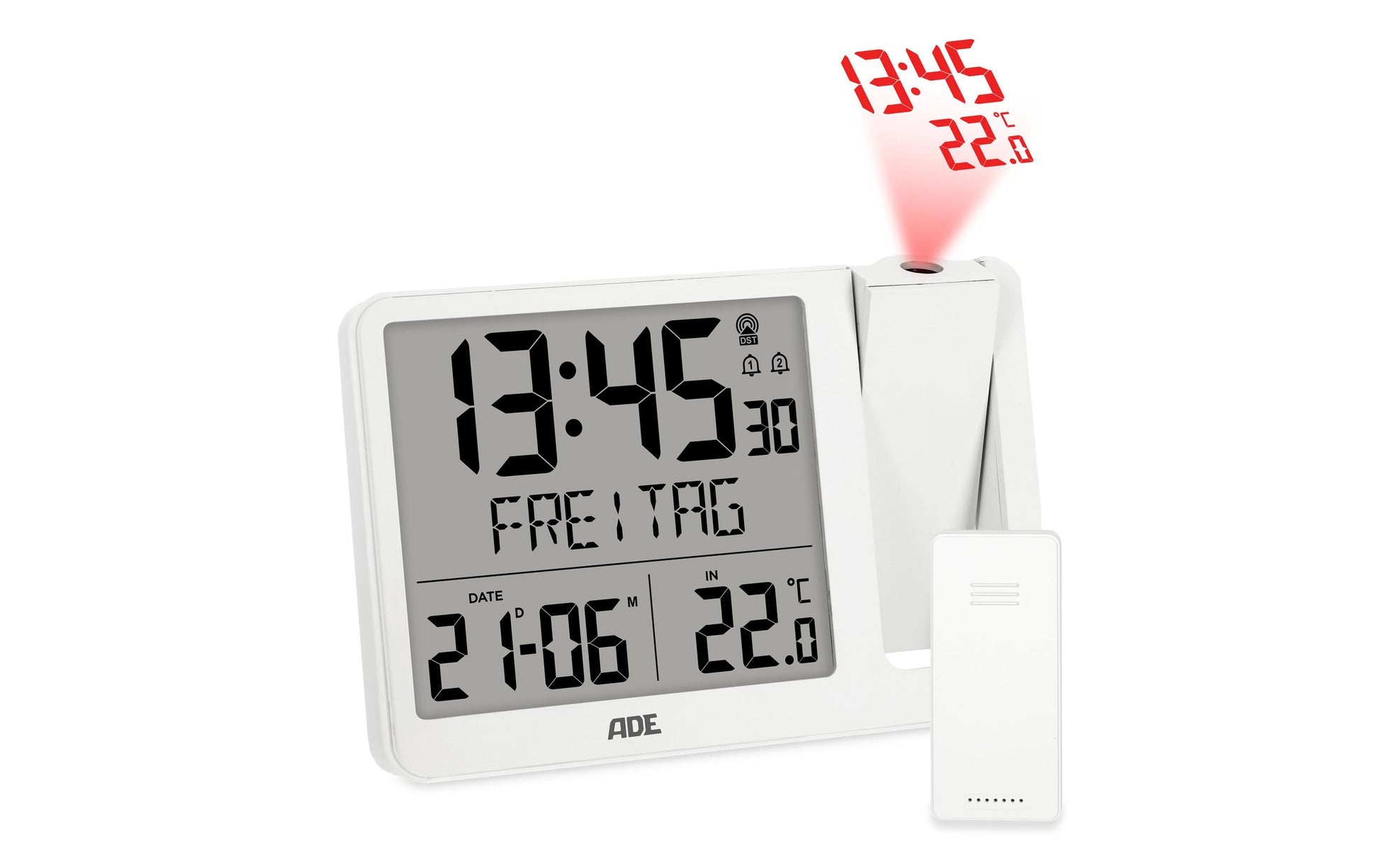 Ade Wecker – digital – 10,4 × 4,2 × 15,4 cm, weiss, Projektor