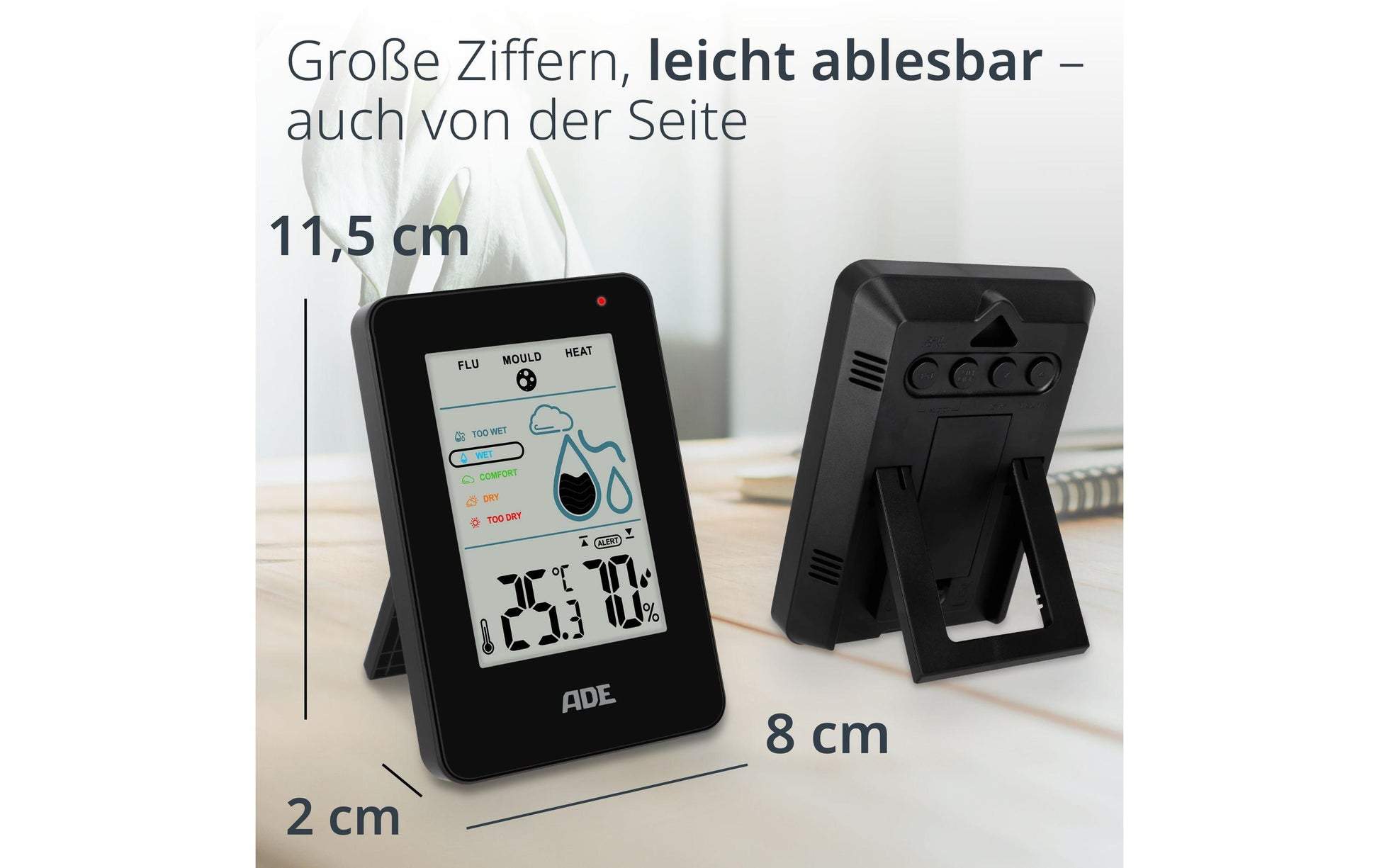 ADE WS2310-2 Thermo-Hygrometer (Handgerät) – 0–50 °C, 20–95 % rF, Innen