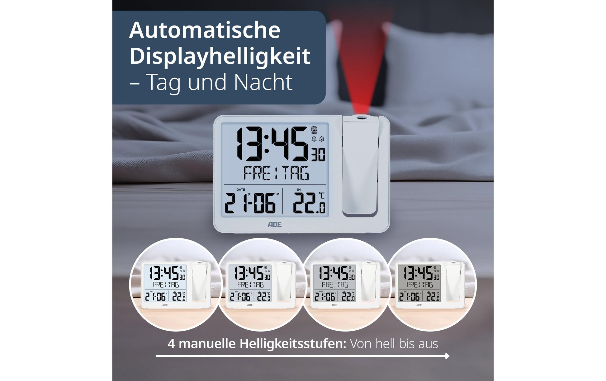 Ade Wecker – digital – 10,4 × 4,2 × 15,4 cm, weiss, Projektor