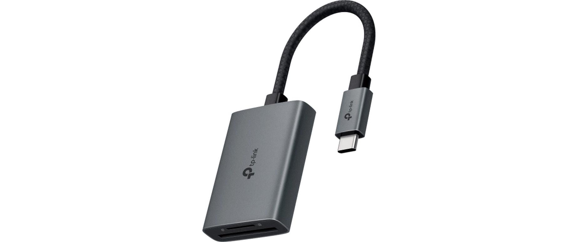 TP-Link UA430C USB-C Kartenleser – SD, microSD, UHS-I, USB 3.2 Gen 1 (5 Gbit/s), 0,15 m, Grau