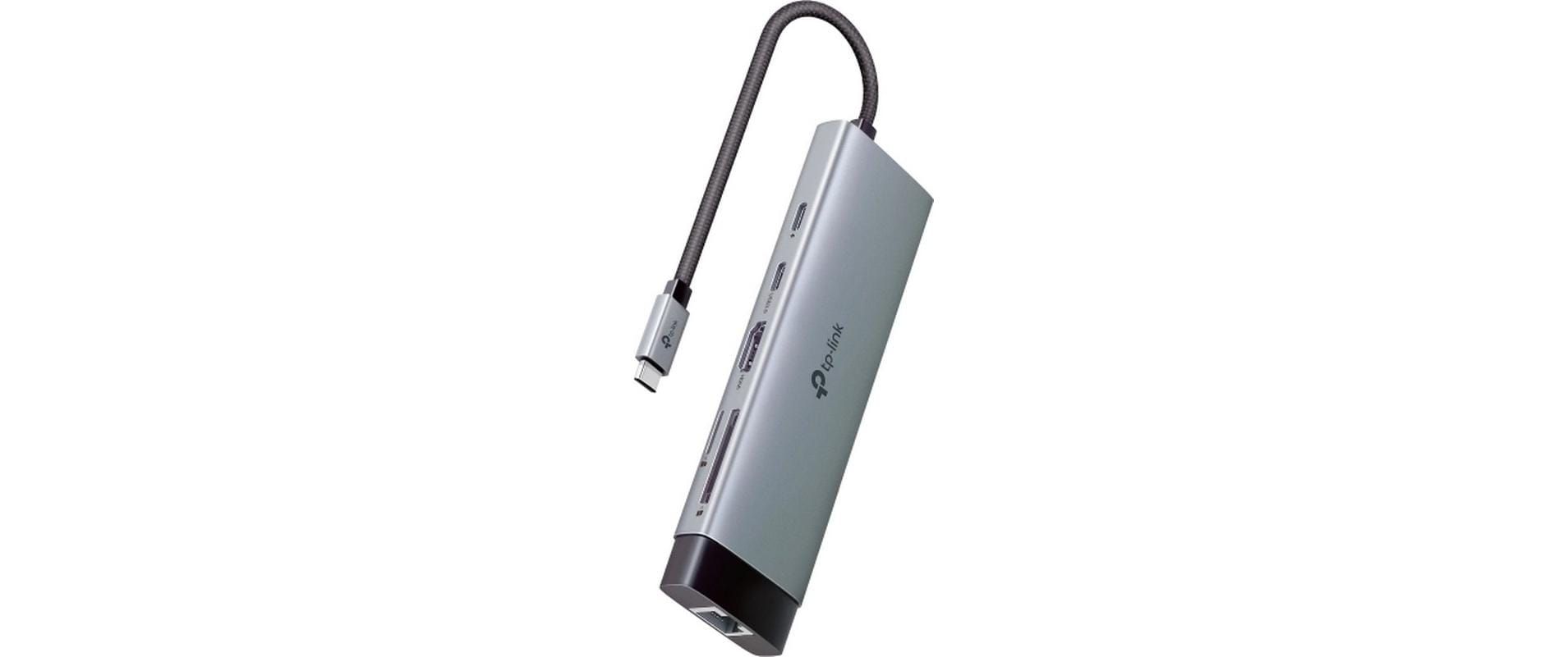 TP-Link UH9120C USB-Hub – USB-C, HDMI 4K, 1× USB-A, 3× USB-C, 100 W PD, GbE, SD/microSD, für Windows/Mac