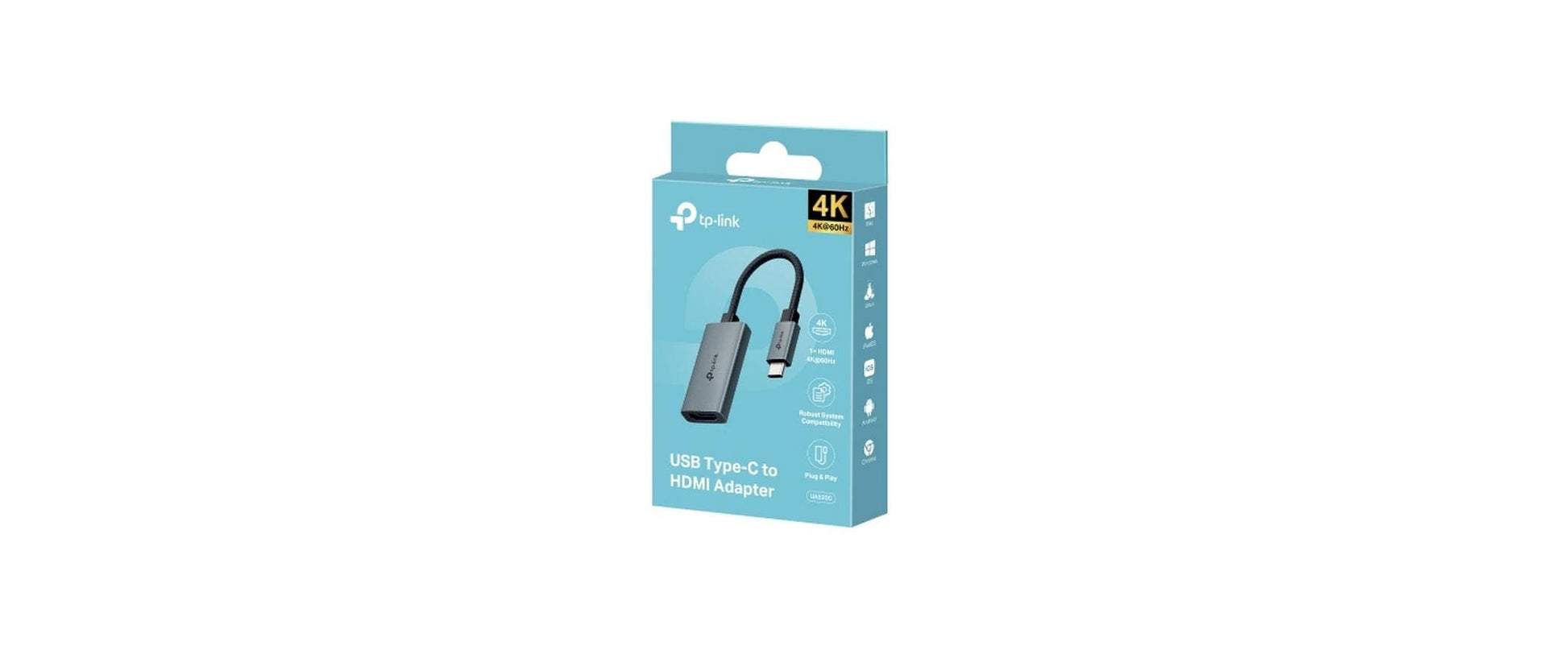 TP-Link UA520C USB-C-zu-HDMI-Adapter – 4K (3840 × 2160) @ 60 Hz – für Windows/Mac/Linux, Android/ChromeOS/iOS