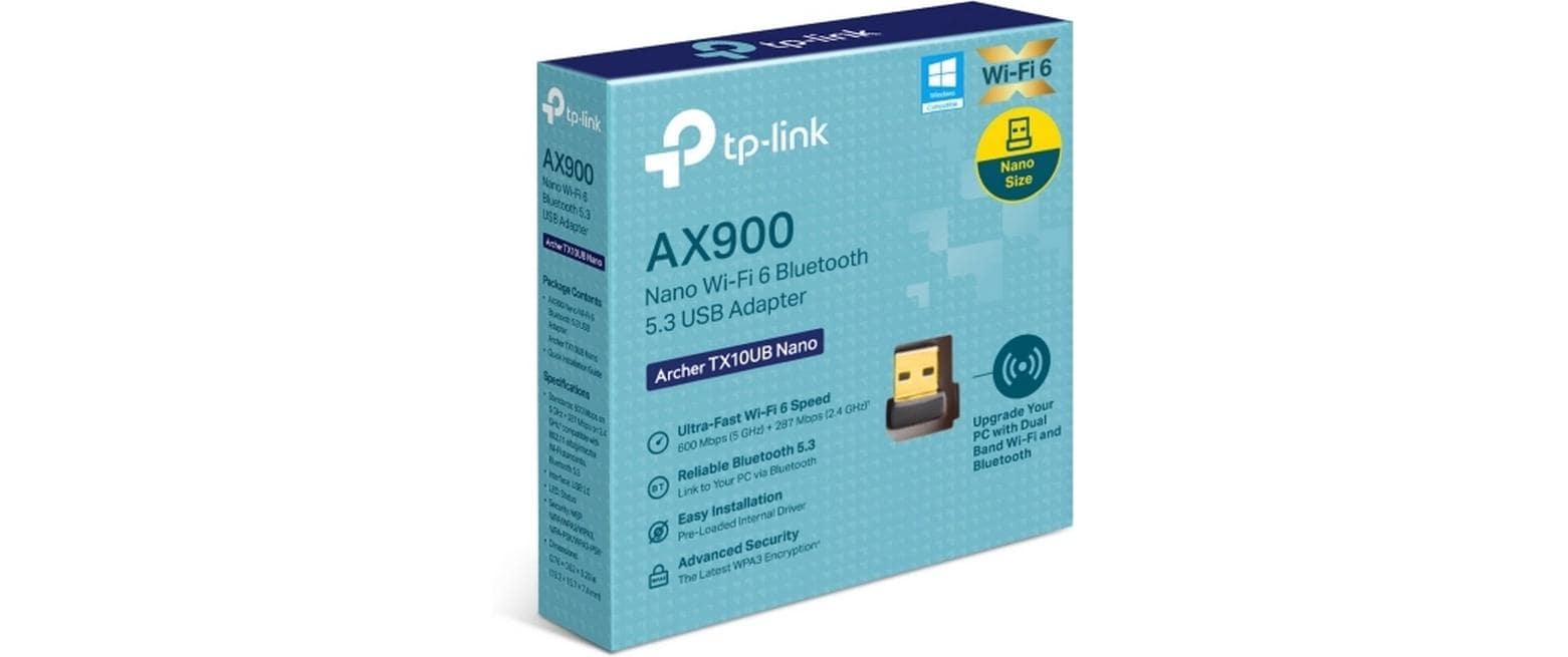TP-Link Archer TX10UB Nano – USB-Adapter (Wi-Fi 6 (802.11ax), Dual-Band) – 600 Mbit/s, Bluetooth 5.3, USB 2.0