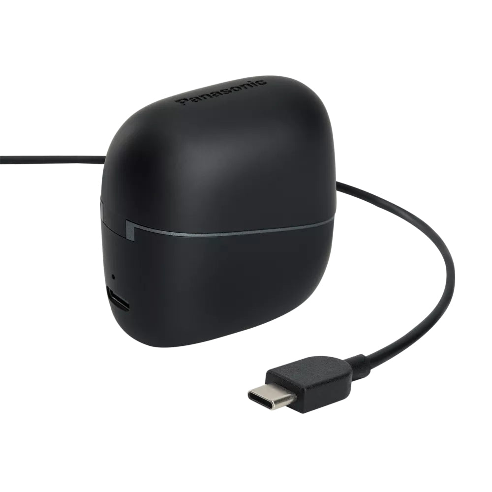 Panasonic RB-F10 – Headset, Ohrbügel – Bluetooth 5.4, USB-C-Ladeanschluss, Anrufmanagement – Schwarz – bis 25