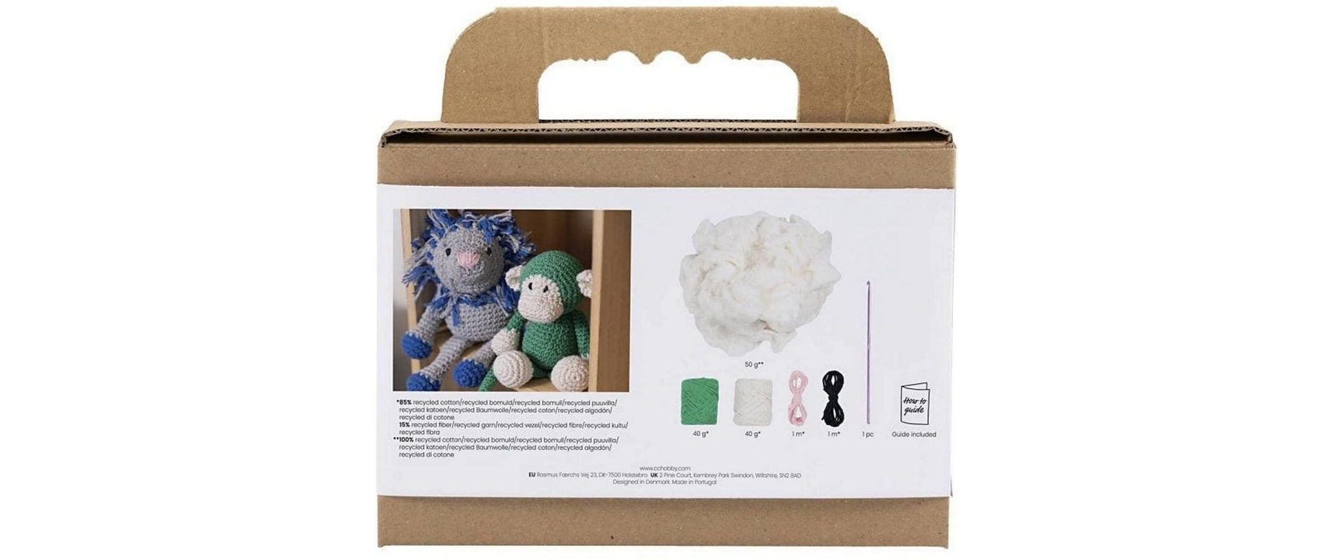 Creativ Company Amigurumi Häkelset Affe – Mehrfarbig, Bio Baumwolle