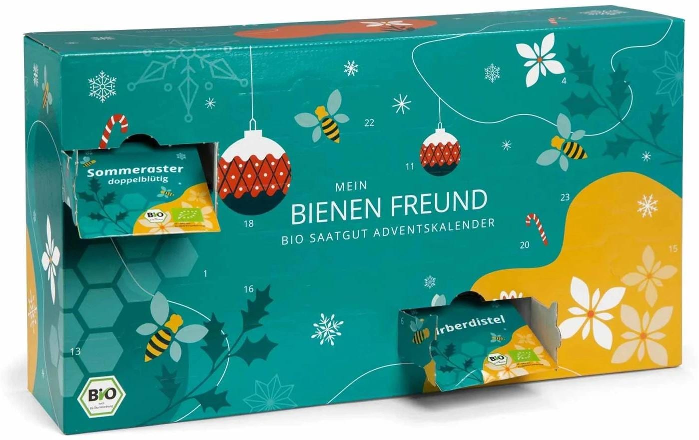 Xmas Adventskalender – Bienenfreund – 24 Samen & 1x Gemüsetee (BIO)