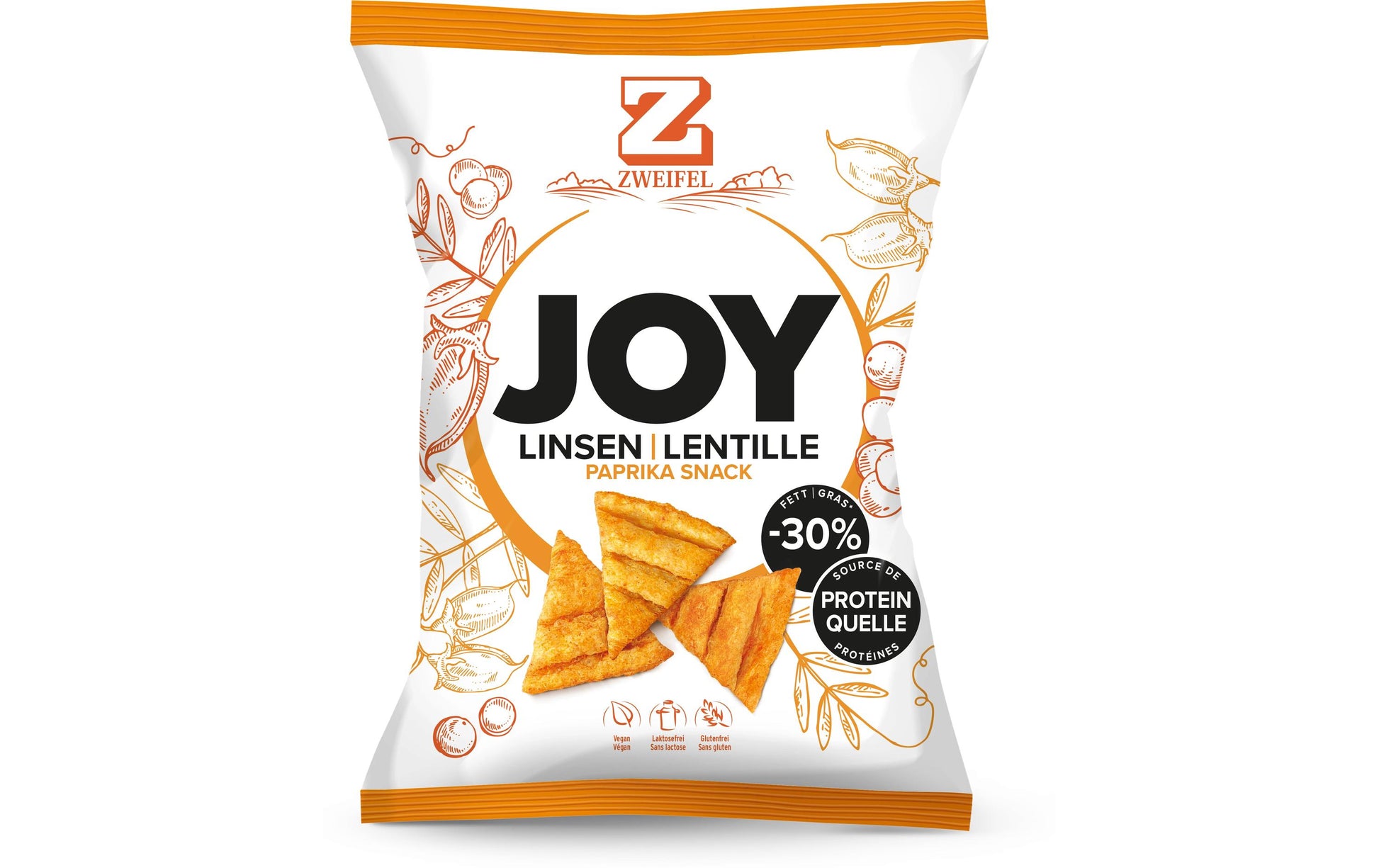 Zweifel Joy Linsenchips – Paprika, glutenfrei, vegan – 80 g