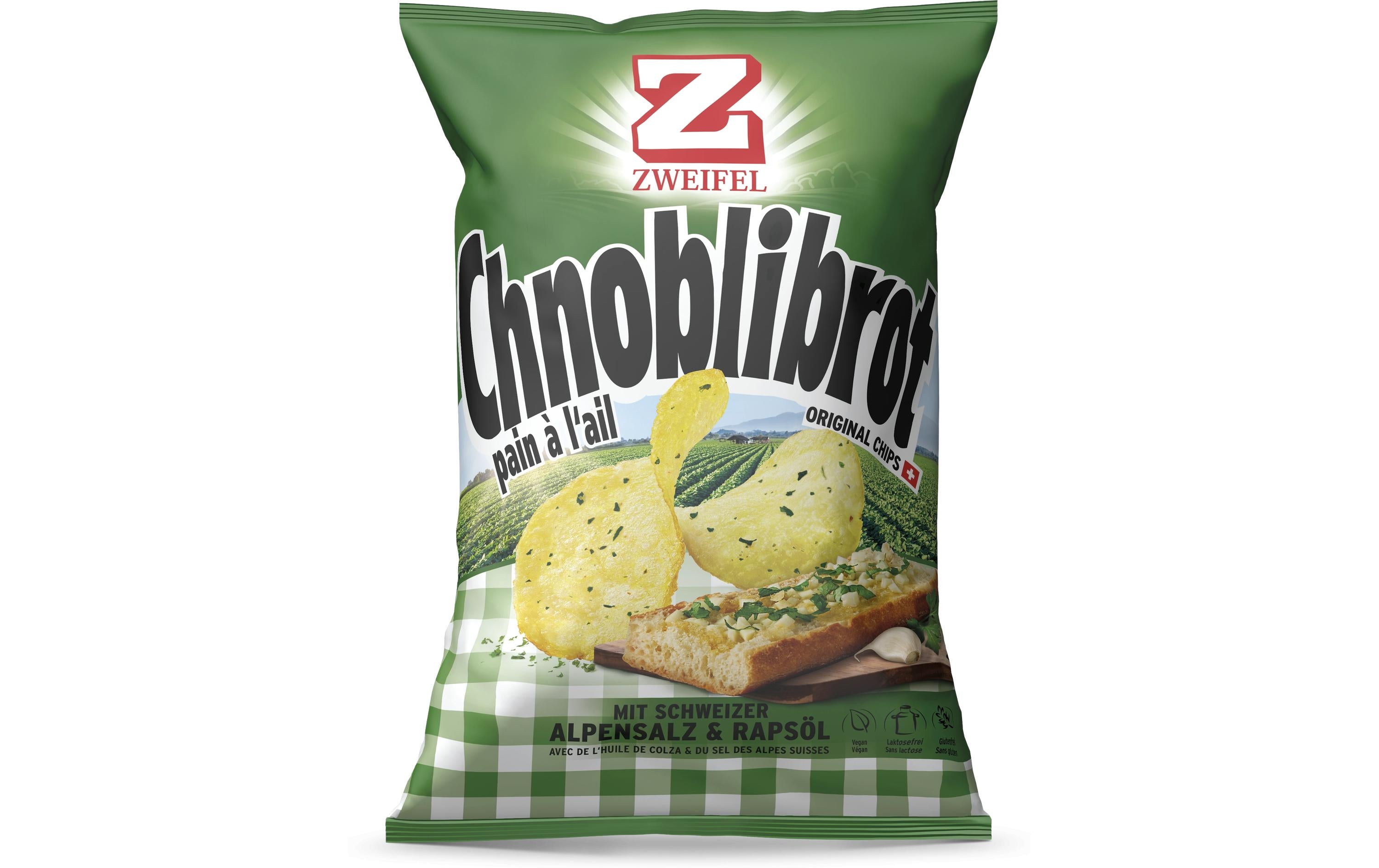 Zweifel Chips – Knoblauchbrot, glutenfrei – 175 g