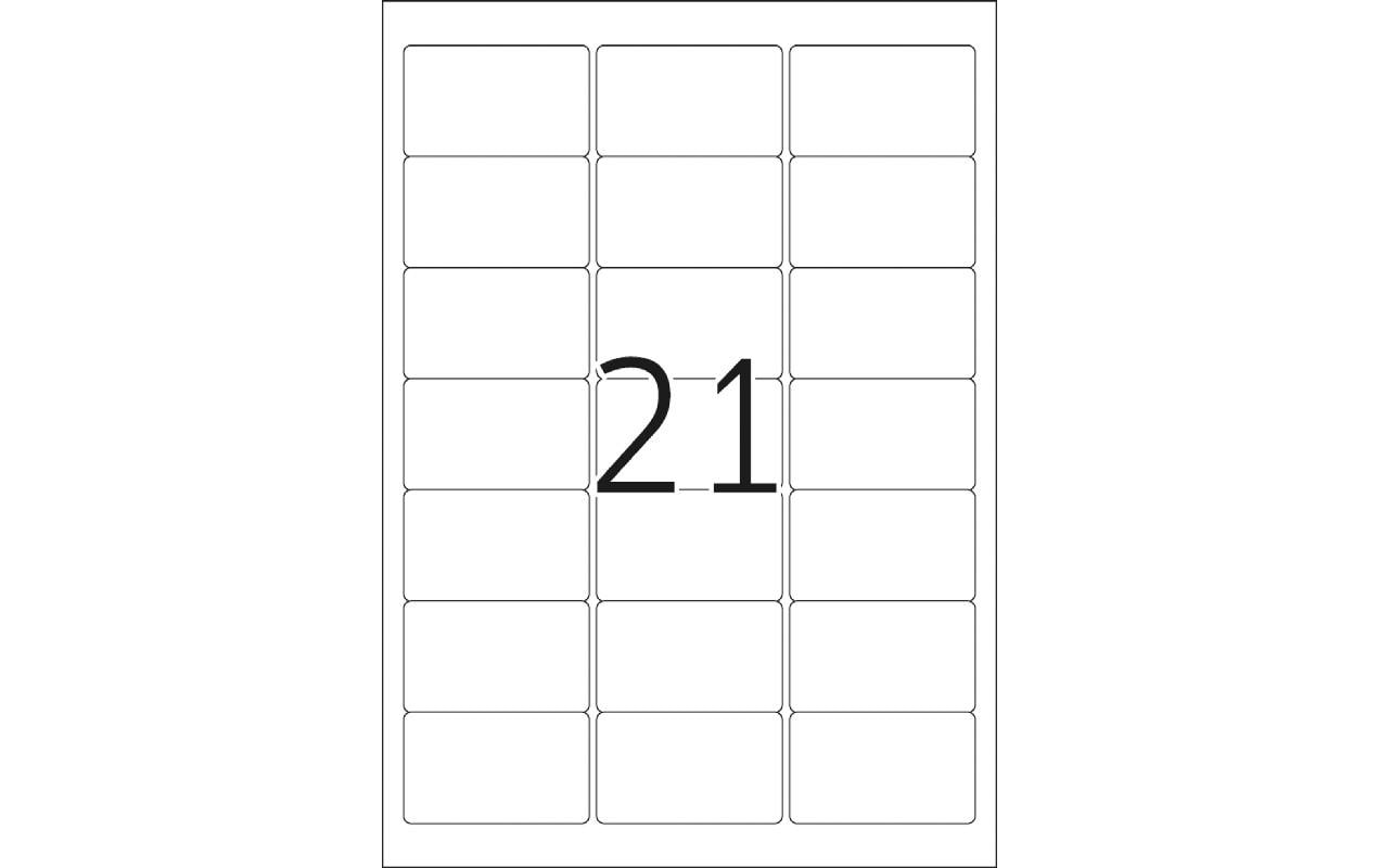 HERMA Drucketiketten, 64 mm × 38 mm, transparent, Folie, permanent, 25 Blatt (525 Etiketten)