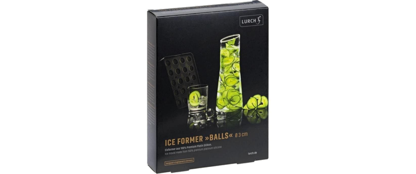 Lurch Eiswürfelform 20 Stk., Ø 3 cm, Silikon, Schwarz, mit Deckel