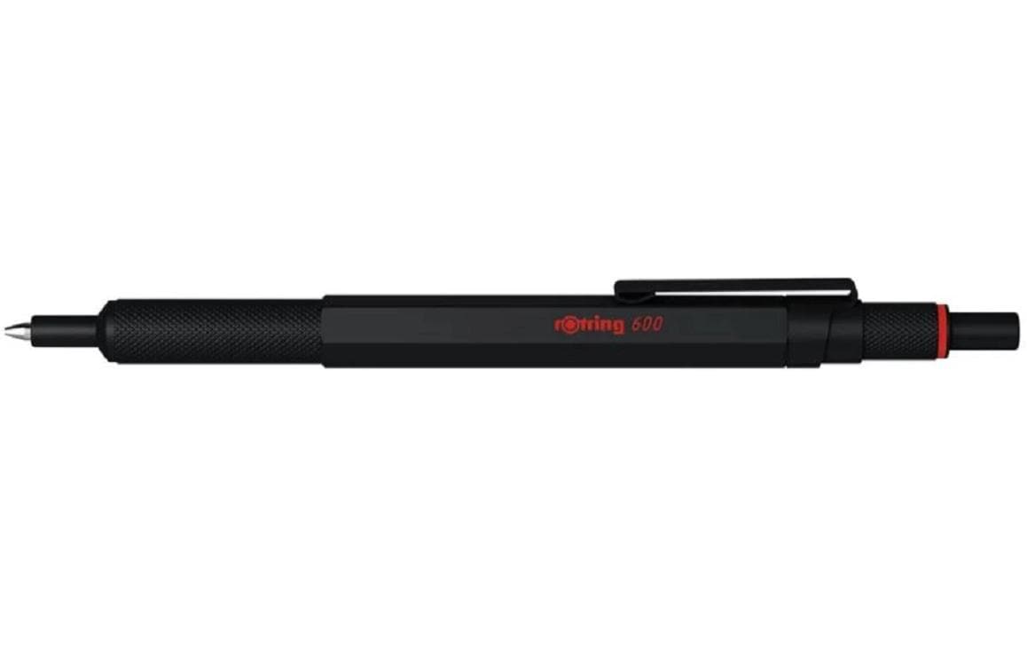Rotring 600 Gelschreiber – Schwarz, Strichstärke 0,55 mm, Druckmechanik, schnelltrocknend