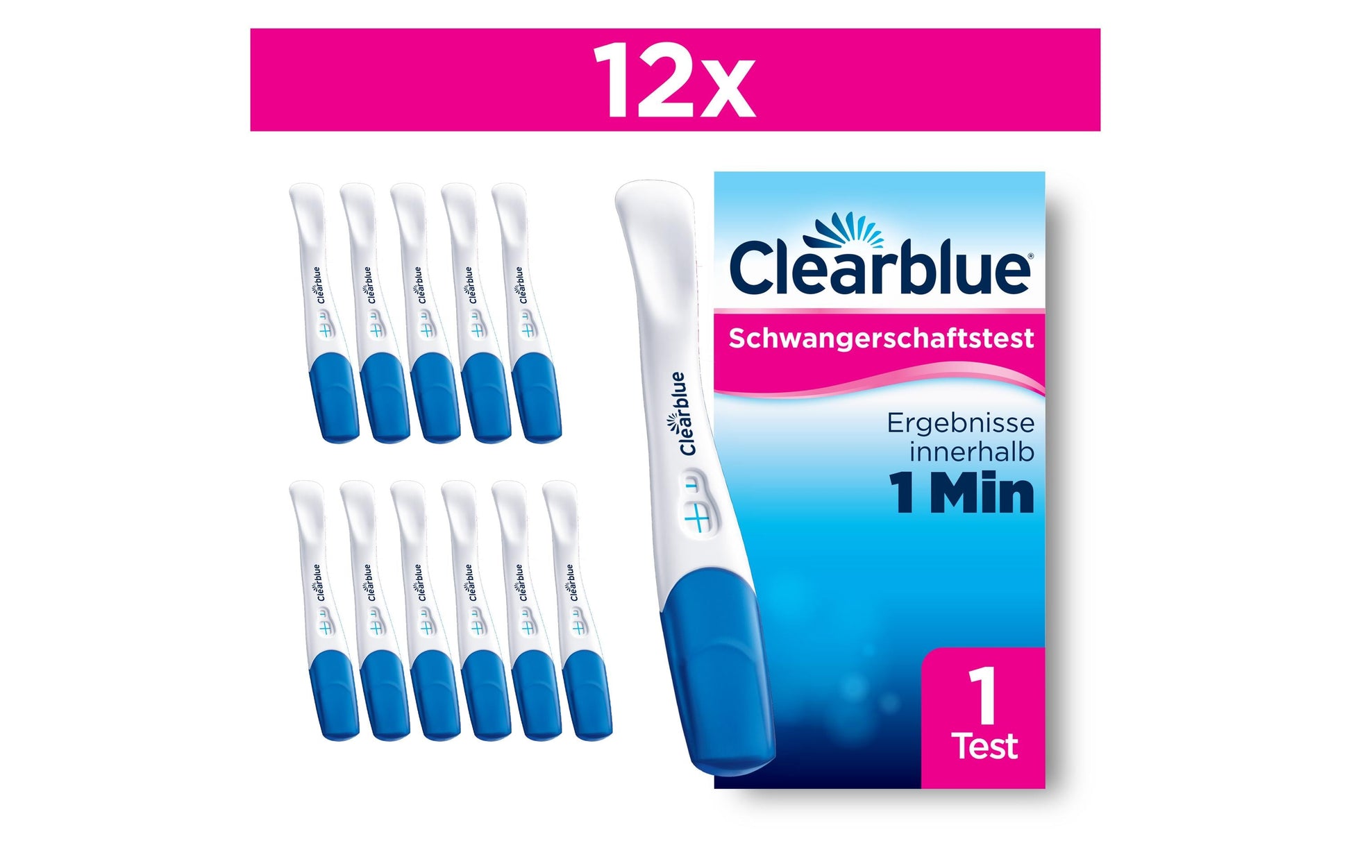 Clearblue Schwangerschaftstest – 12 Stk., Analoge Anzeige