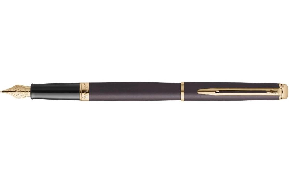 Waterman Hémisphère US Ed – Mittlere Feder – für Rechts- & Linkshänder – Lava Schwarz, Blau – Patronen/Konverter
