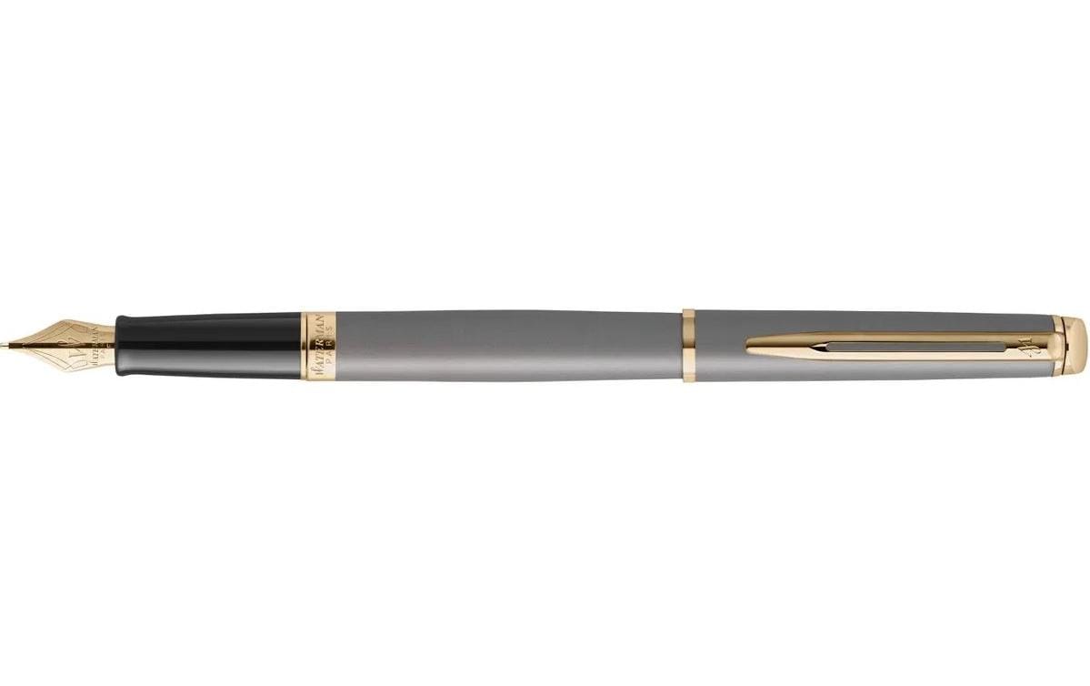 Waterman Hémisphère US Ed. – Mittlere Feder – für Rechts- & Linkshänder – Steingrau, Blau – Patronen/Konverter