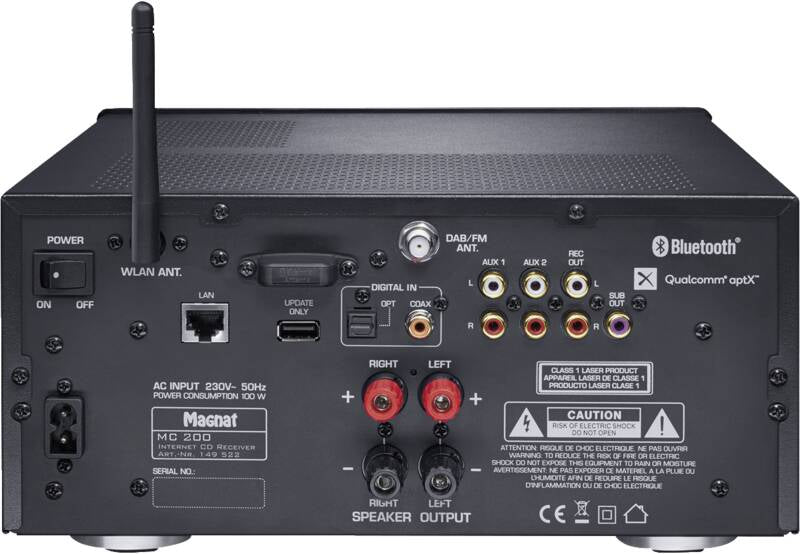 Magnat MC 200 R – Micro HiFi-Anlage, DAB+, CD, Bluetooth, WLAN, 75 W – Schwarz