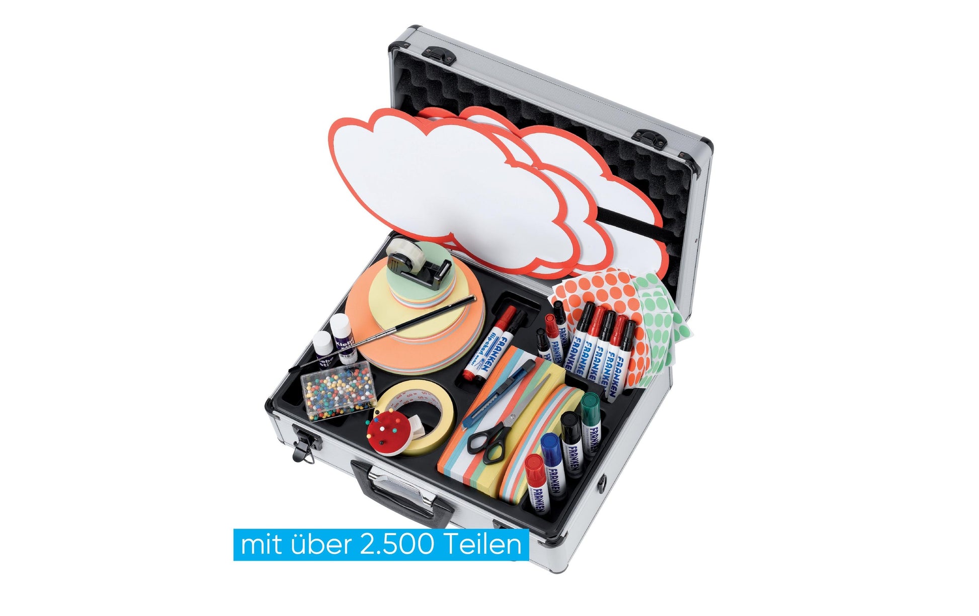 Franken Profi Moderationskoffer – 48 × 16 × 3,7 cm, silber, Aluminium