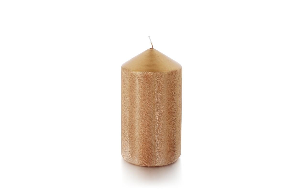 Balthasar Zylinderkerze – Ø 7 × 12 cm – Paraffin, Gold