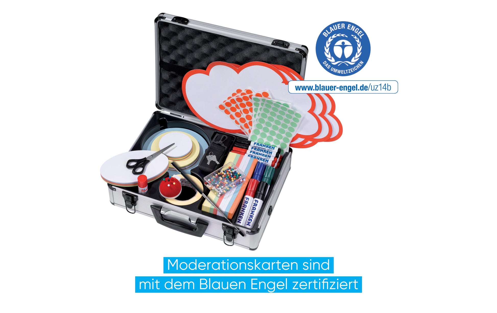Franken Moderationskoffer – Aluminium, Silber, 430 × 120 × 320 mm