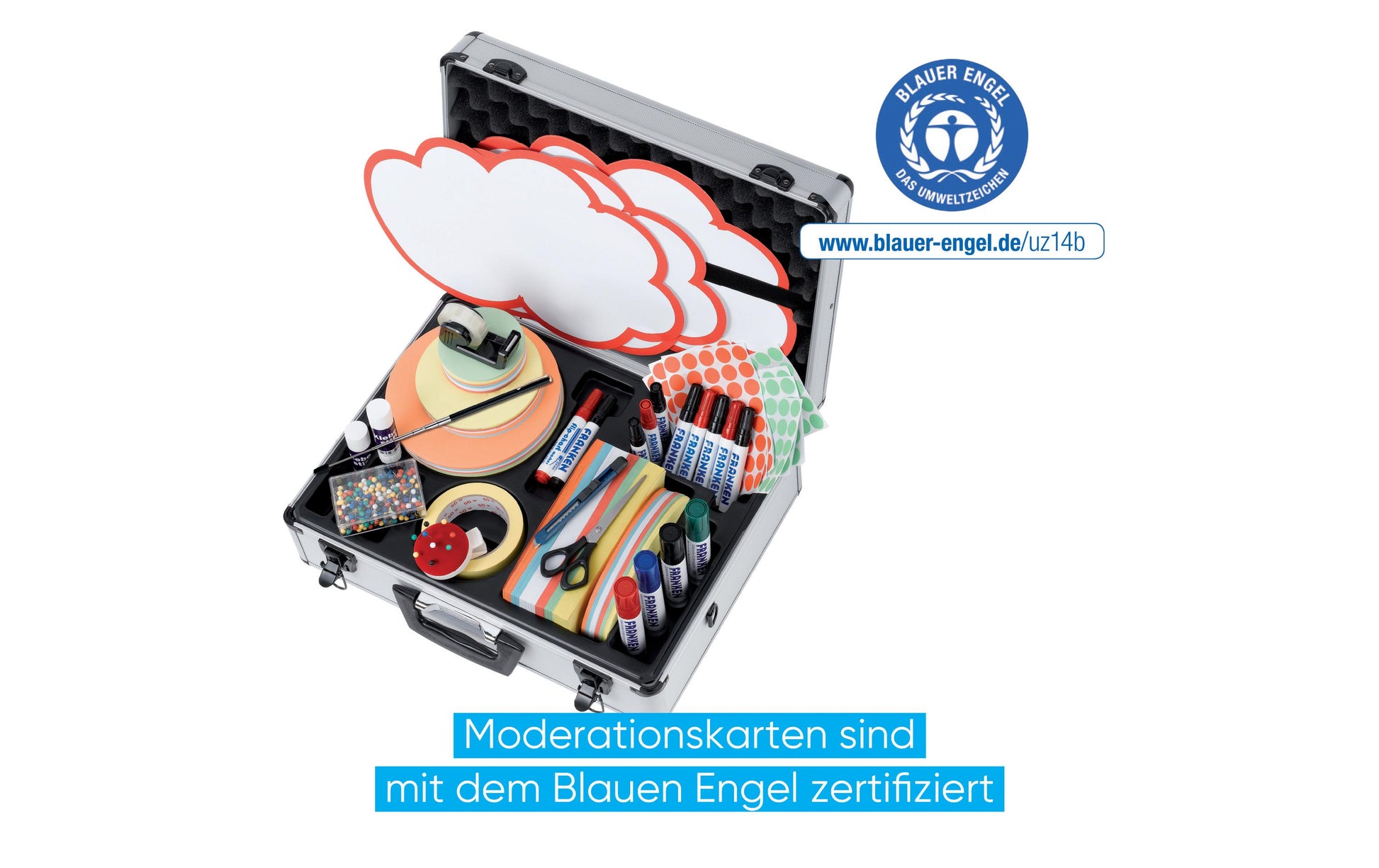 Franken Profi Moderationskoffer – 48 × 16 × 3,7 cm, silber, Aluminium