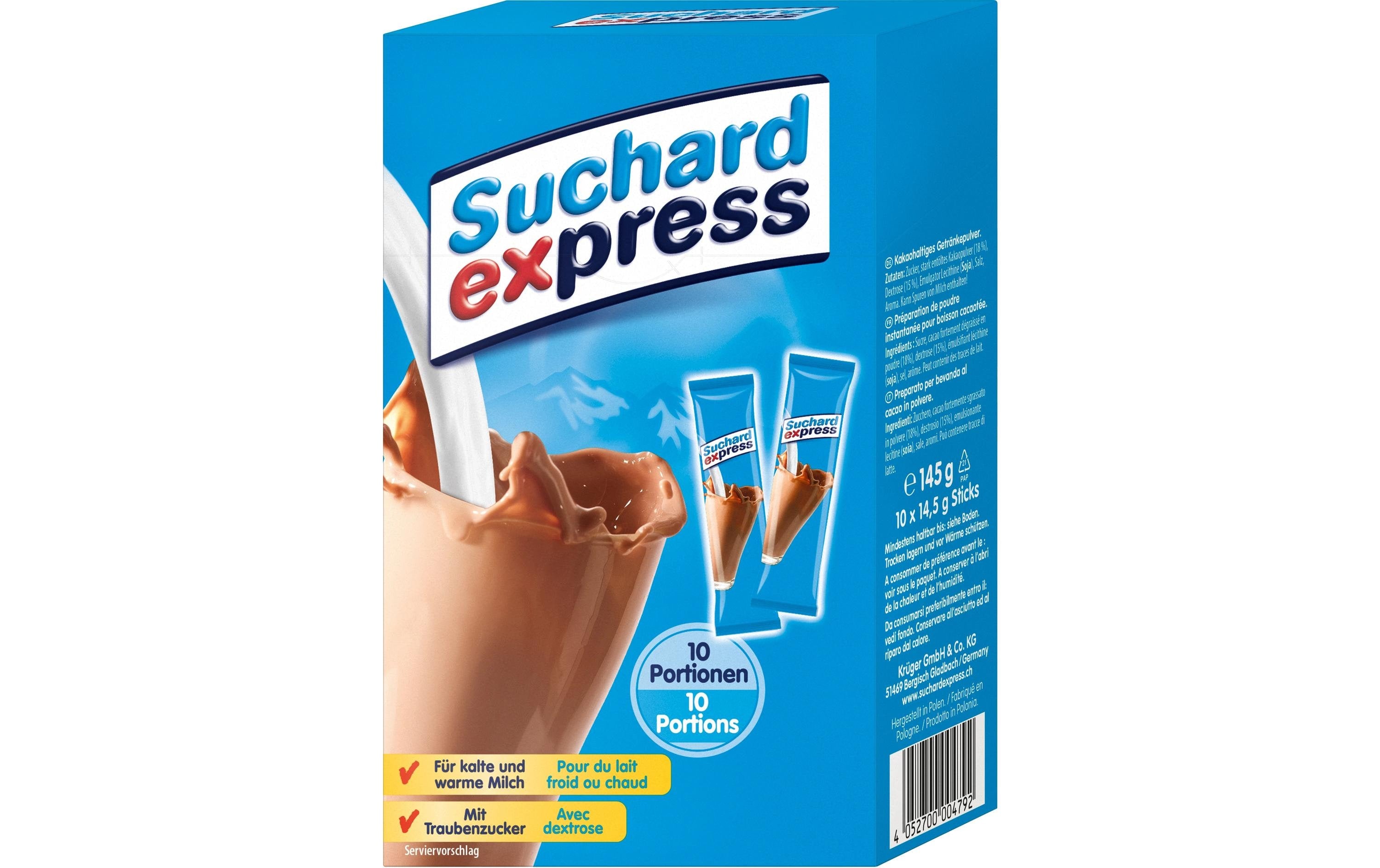 Suchard Express Kakaopulver Sticks – 10×14,5 g