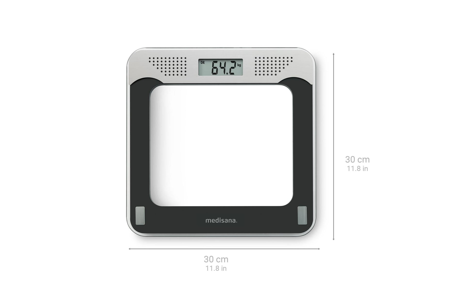 Medisana Personenwaage PS425 – 31×31×2,4 cm, Glas, 180 kg, Schwarz
