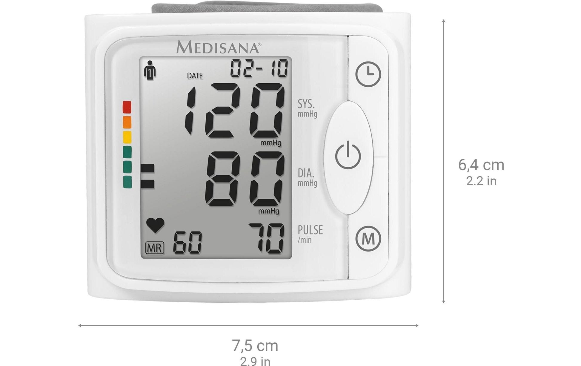 Medisana Blutdruckmessgerät BW 320 – Handgelenk, automatisch, 240 Speicher – 12,5–21,5 cm – Grau/Weiss
