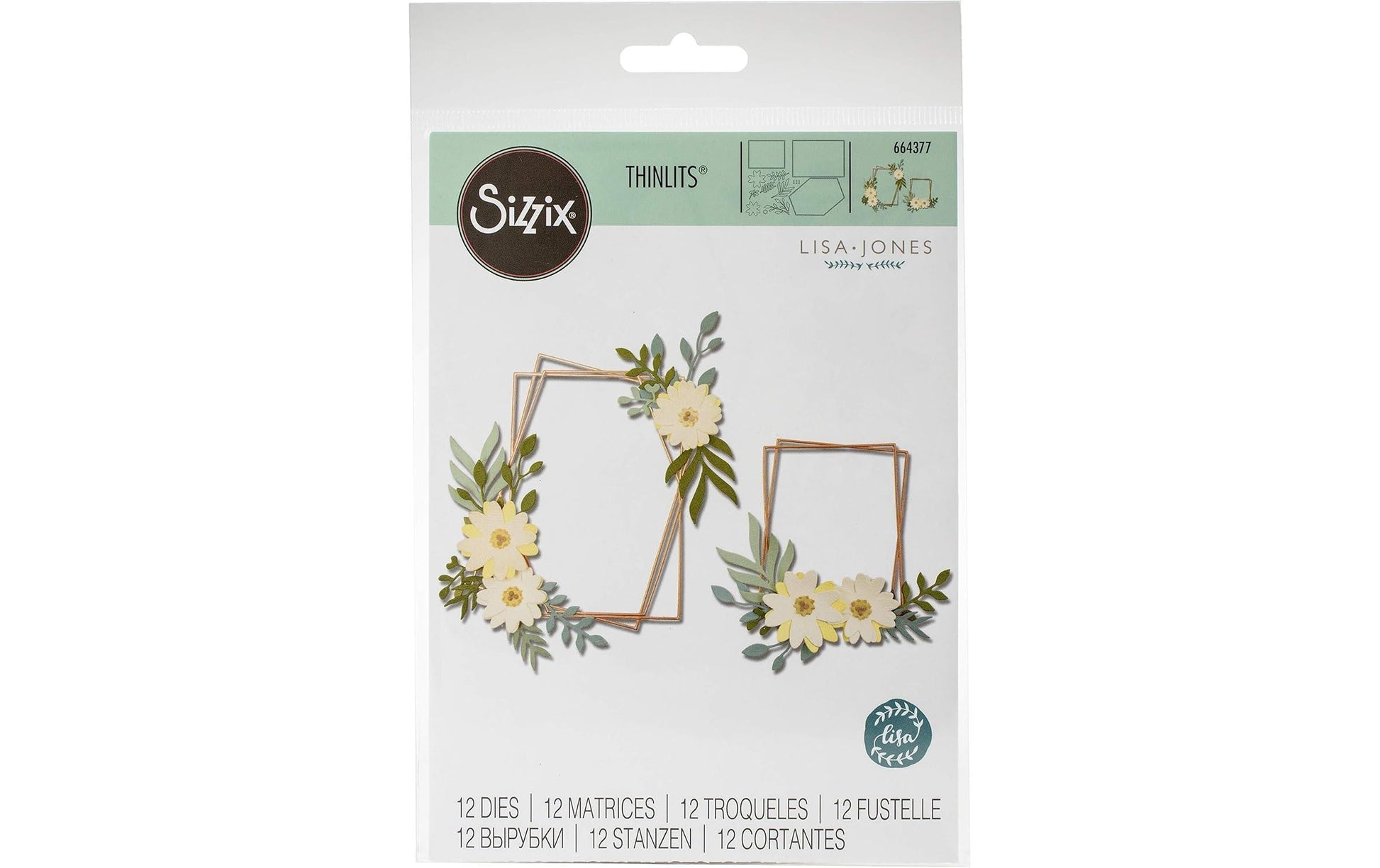 Sizzix 664377 – Stanzschablone Floraler Rahmen, 12 Teile