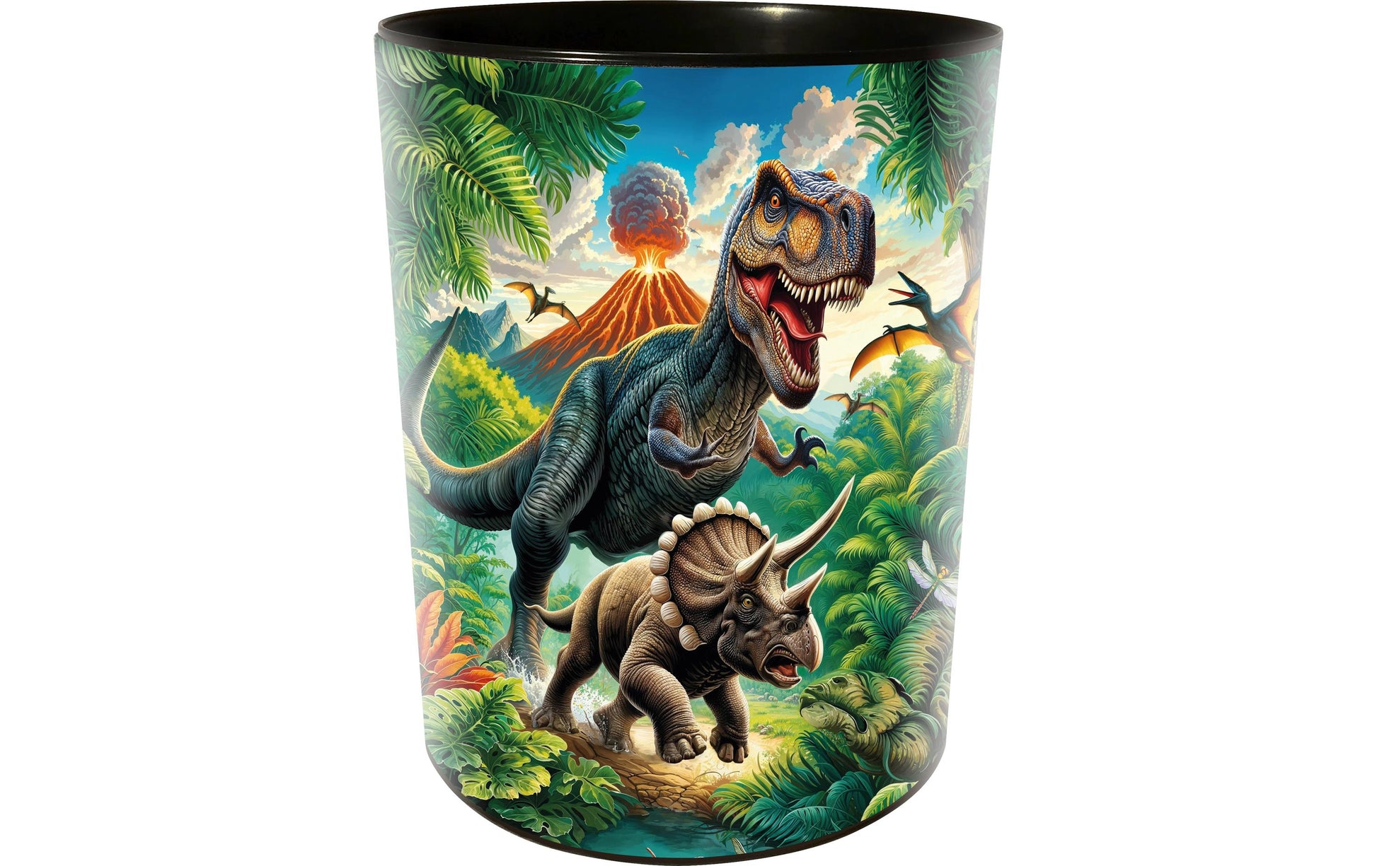 Goldbuch Papierkorb – 10 l – Kunststoff, rund – Schwarz/Grün
