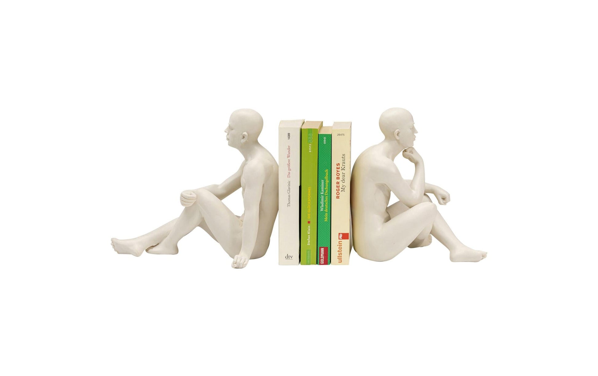 KARE Meditierender Mann Buchstütze 2 Stück – Polyresin – Beige – 190 × 220 × 135 mm