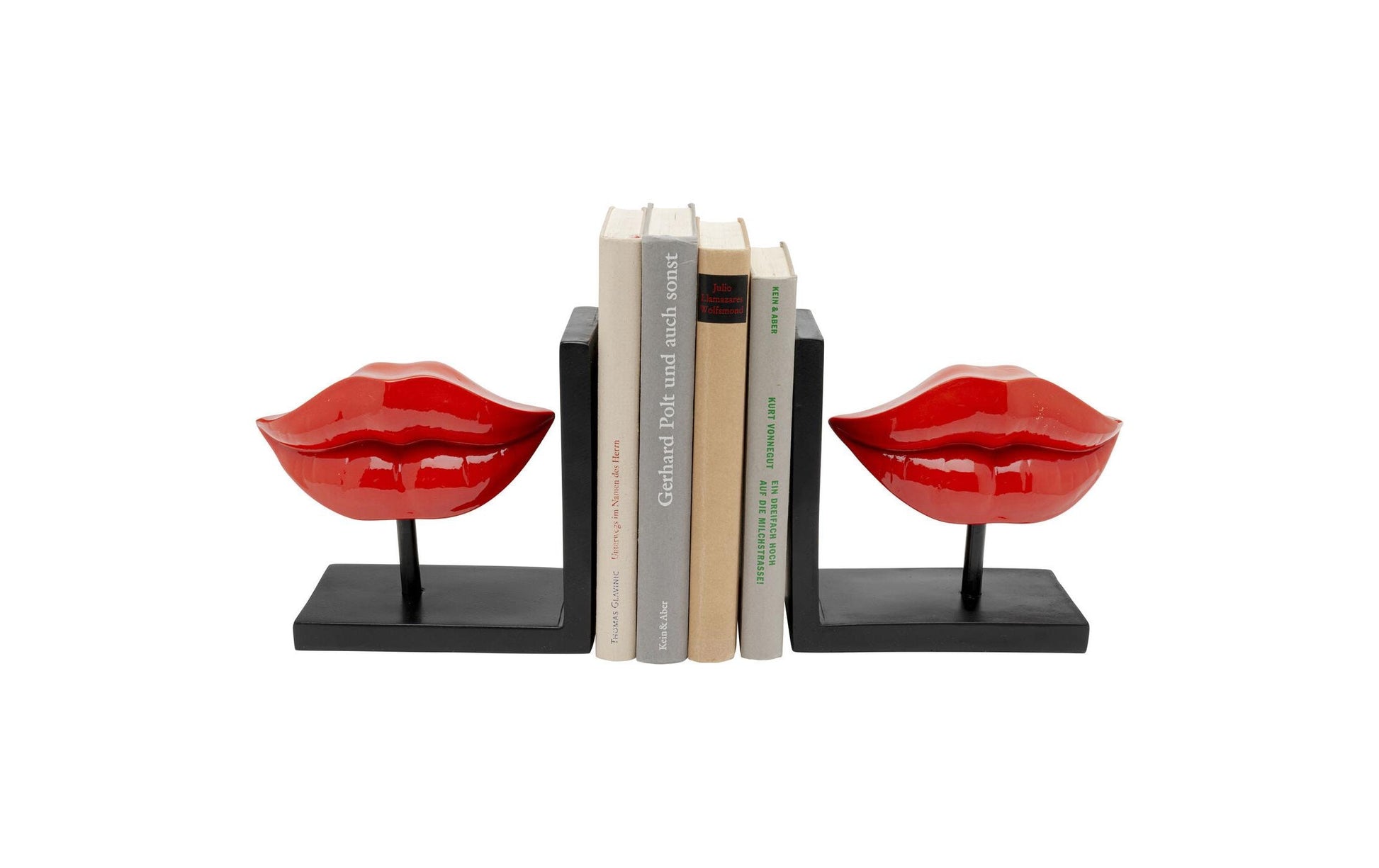 KARE Lips Buchstütze – Polyresin – Rot – 345 × 165 × 90 mm – 2 Stück