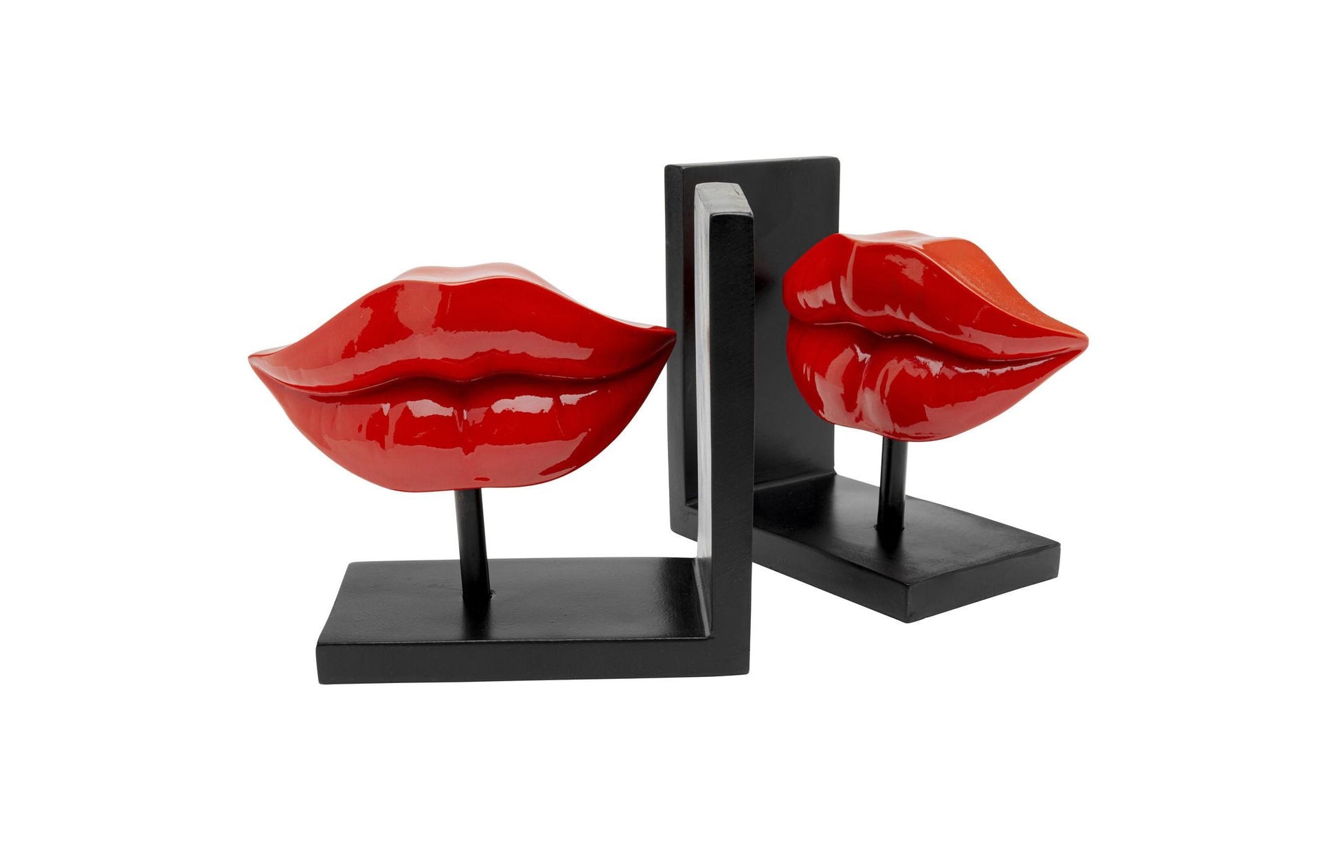 KARE Lips Buchstütze – Polyresin – Rot – 345 × 165 × 90 mm – 2 Stück