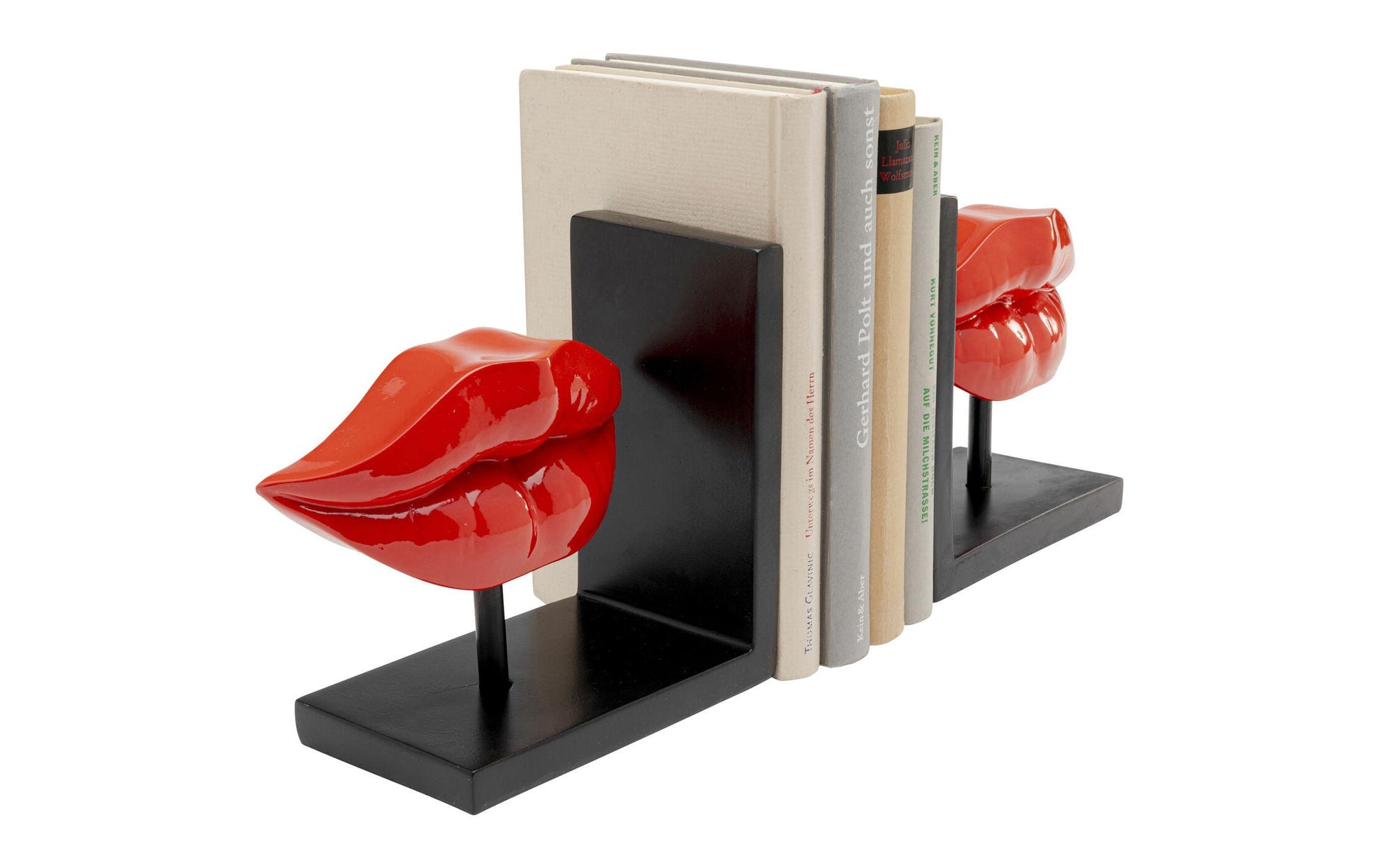 KARE Lips Buchstütze – Polyresin – Rot – 345 × 165 × 90 mm – 2 Stück