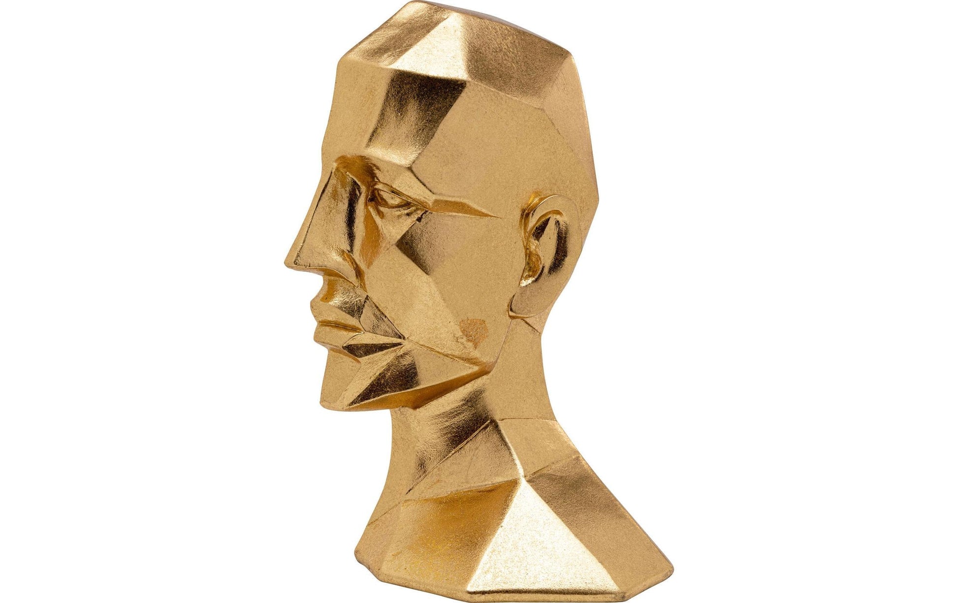 KARE Face Buchstütze – 16 × 24 × 11,5 cm – Polyresin, gold – 2-teilig
