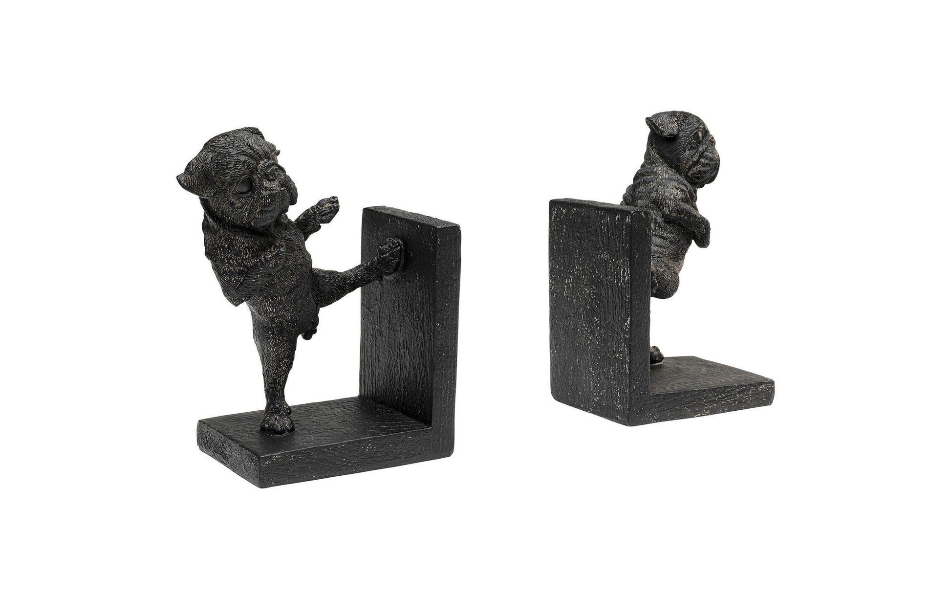 KARE Buchstütze – 32 × 12,5 × 20,5 cm – Polyresin, schwarz, 2-teilig