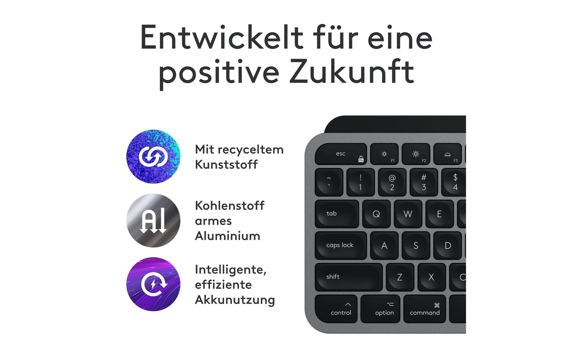 Logitech MX Keys S Combo für Mac – Tastatur, DE-Layout (DE), Space Grey – für macOS