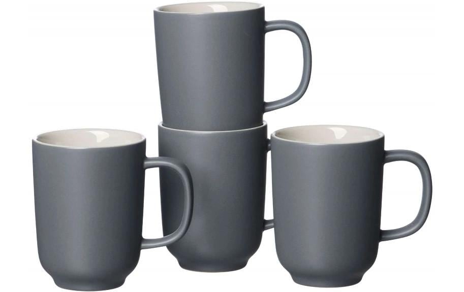 flirt by r&b Ritzenhoff & Breker Kaffeetassen Jasper – 4er Set, 285 ml, Steinzeug, Grau, spülmaschinenfest