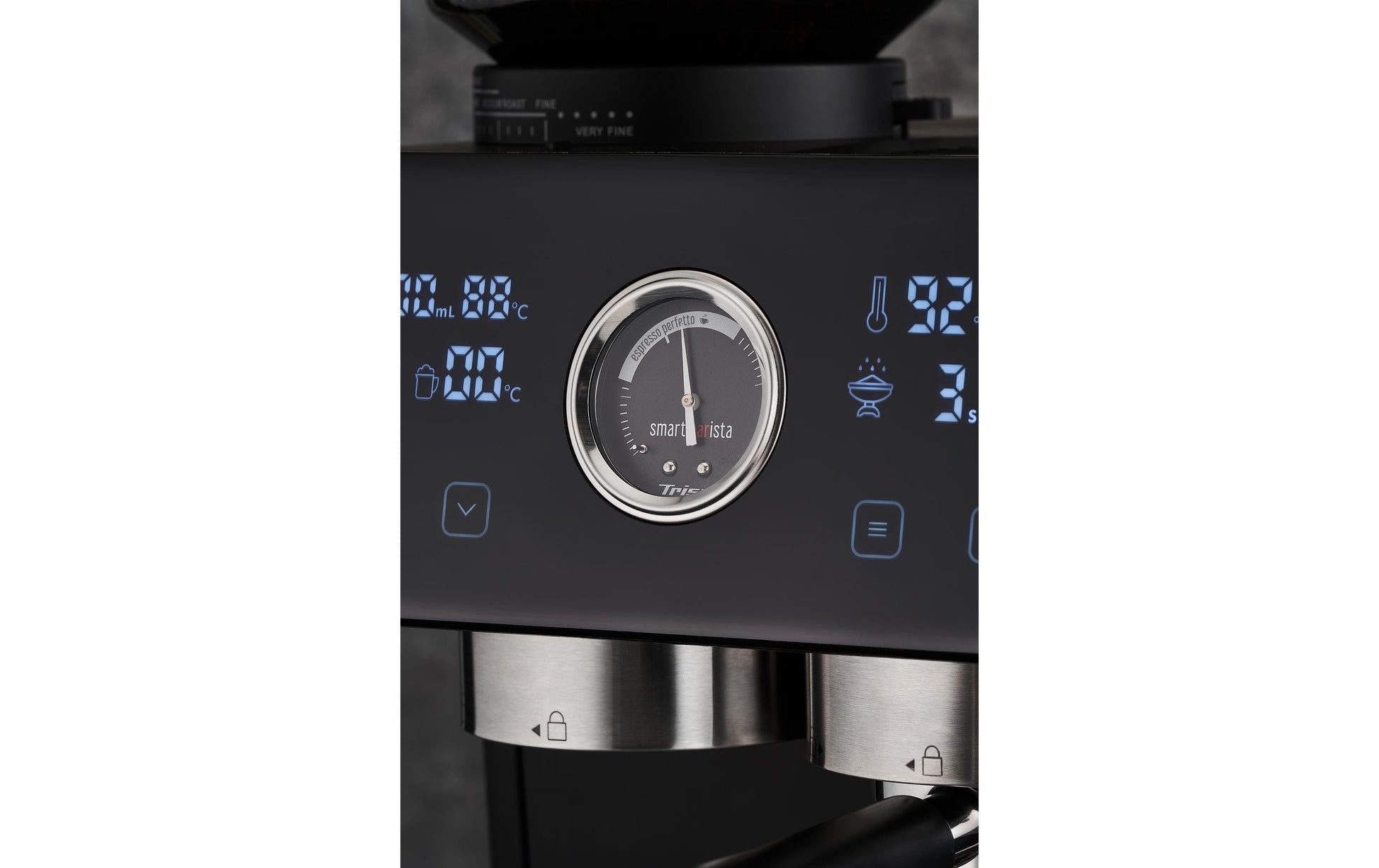 Trisa Electronics Trisa Smart Barista Siebträgermaschine – 20 bar, 2,5 l, 260 g, Schwarz
