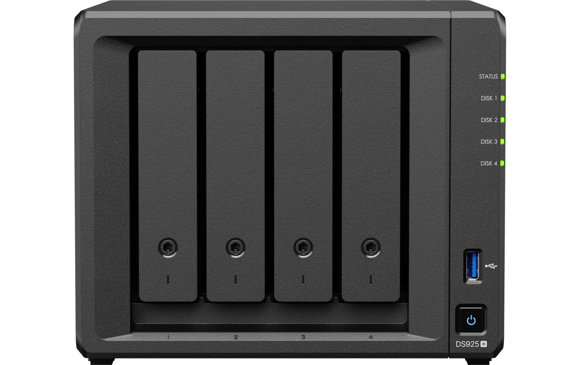 Synology DS925+ – 4-Bay Tower NAS – AMD Ryzen V1500B, 4 GB RAM, 2.5GbE, 24 TB HDD vorinstalliert, für 2,5"/3,5"
