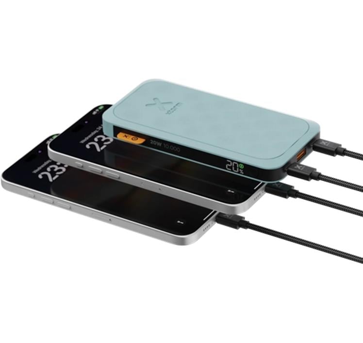 Xtorm Fuel Series 5 Powerbank 10'000 mAh – 20 W PD, 2× USB-C, 1× USB-A, türkis