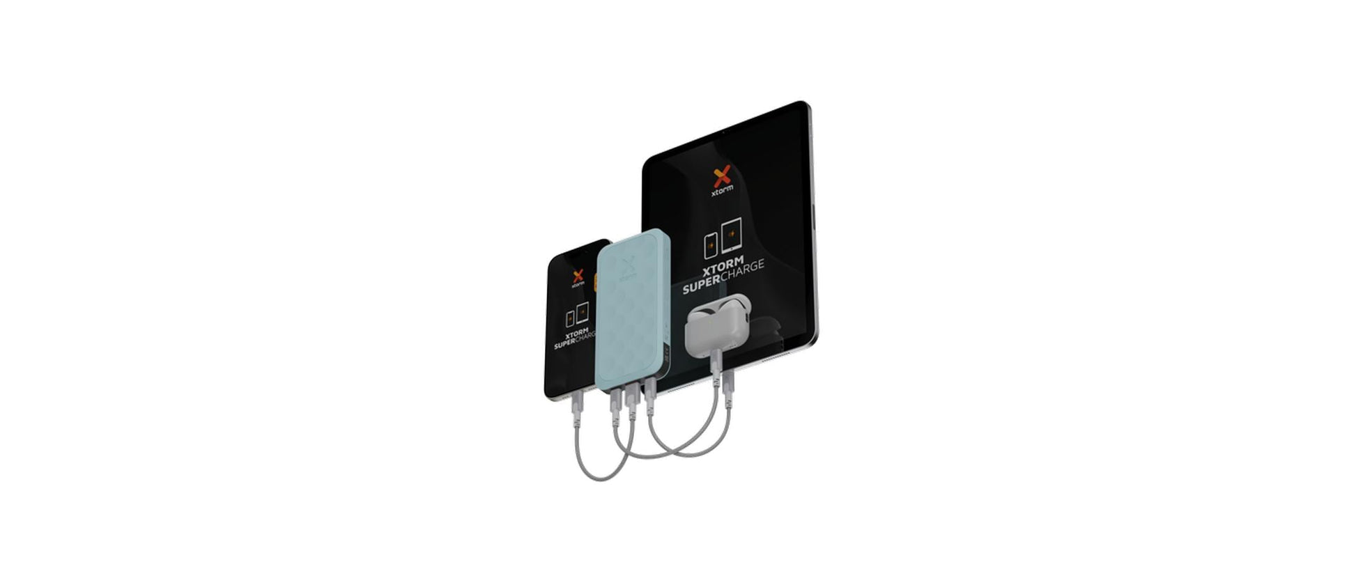 Xtorm Fuel Series 5 Powerbank 10'000 mAh – 20 W PD, 2× USB-C, 1× USB-A, türkis