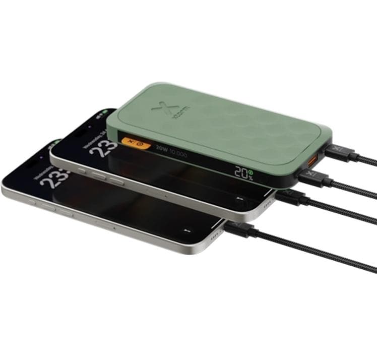 Xtorm Fuel Series 5 Powerbank 10'000 mAh – 20 W PD, 2× USB-C, 1× USB-A, grün