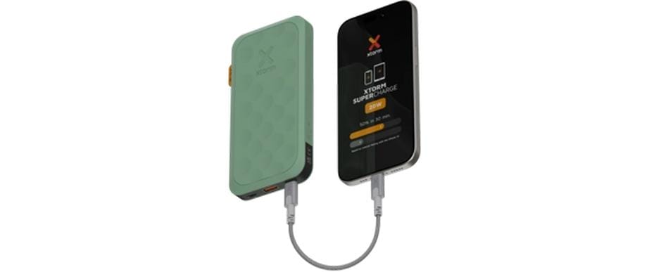 Xtorm Fuel Series 5 Powerbank 10'000 mAh – 20 W PD, 2× USB-C, 1× USB-A, grün