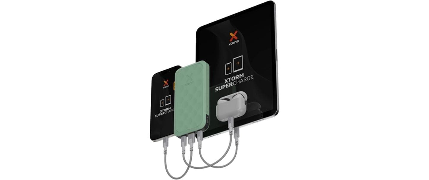 Xtorm Fuel Series 5 Powerbank 10'000 mAh – 20 W PD, 2× USB-C, 1× USB-A, grün