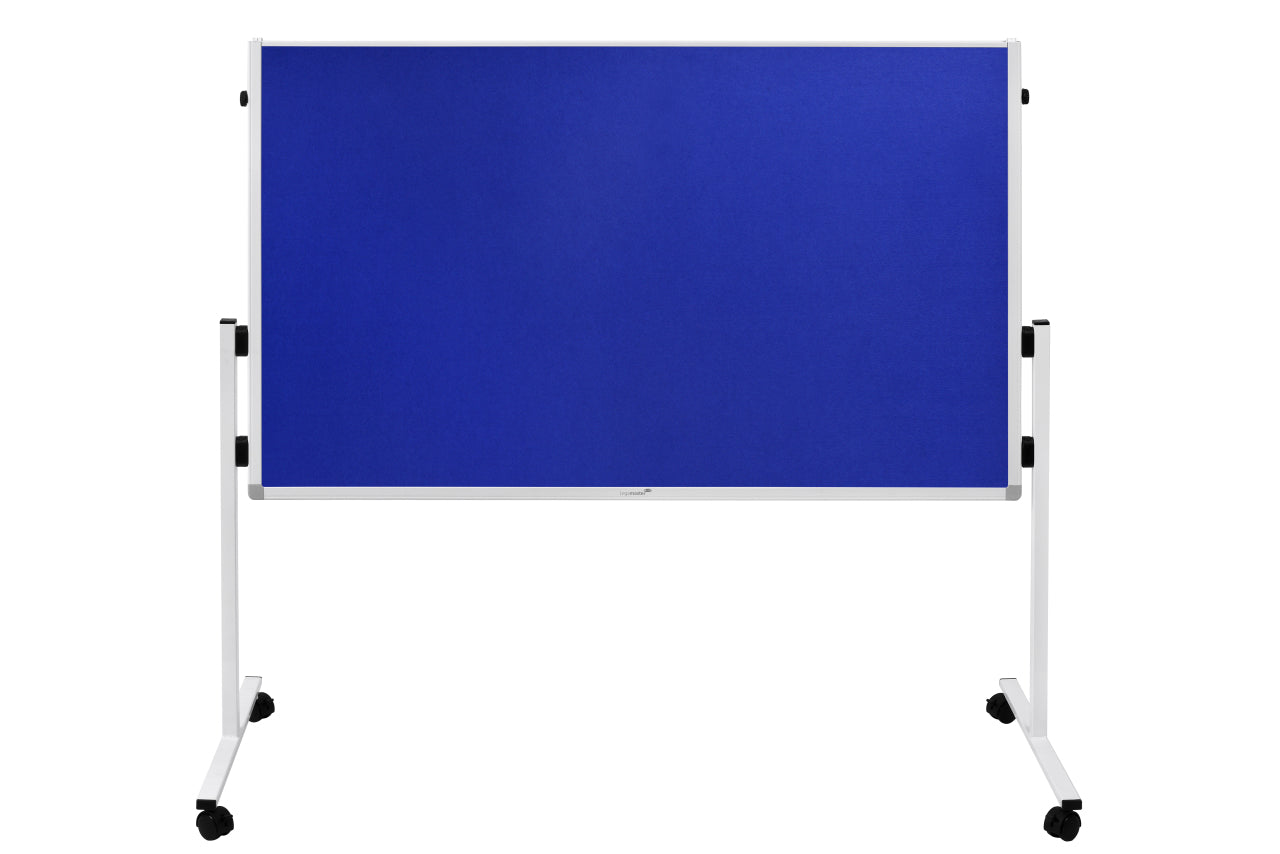 Legamaster Moderationswand – Filz, mit Rollen, doppelseitig – 120 × 150 cm – Blau, Alurahmen